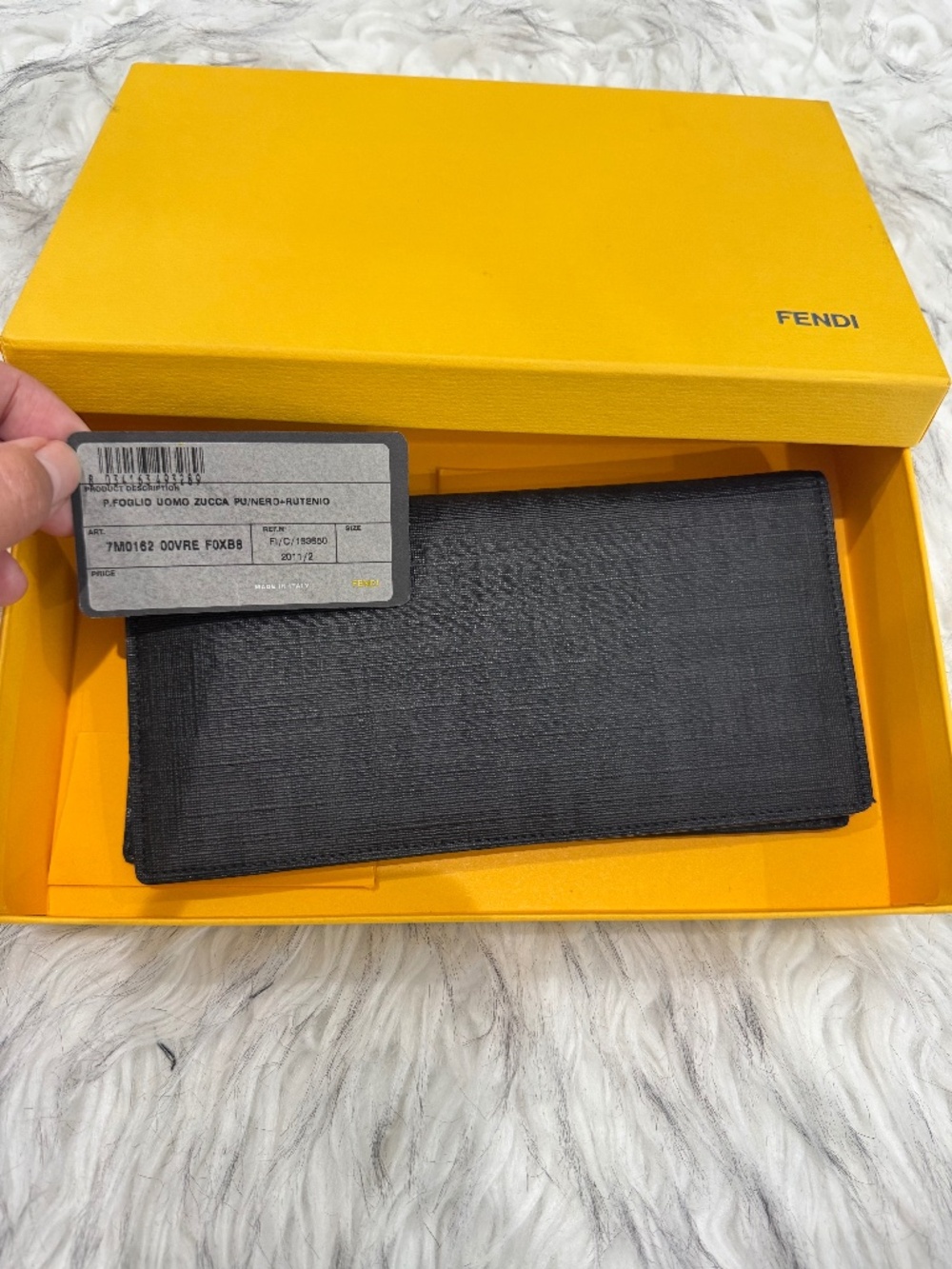 AUTHENTIC] Fendi Men's Portafoglio Zucca Long Wallet - Black/Ruthenium (7M0162)